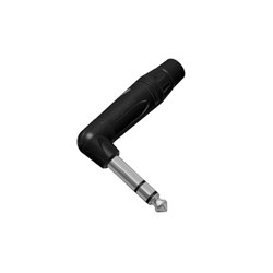 Amphenol M Series II 1/4 Inch Phone Plug  TRS  90 degree  Black  Bulk